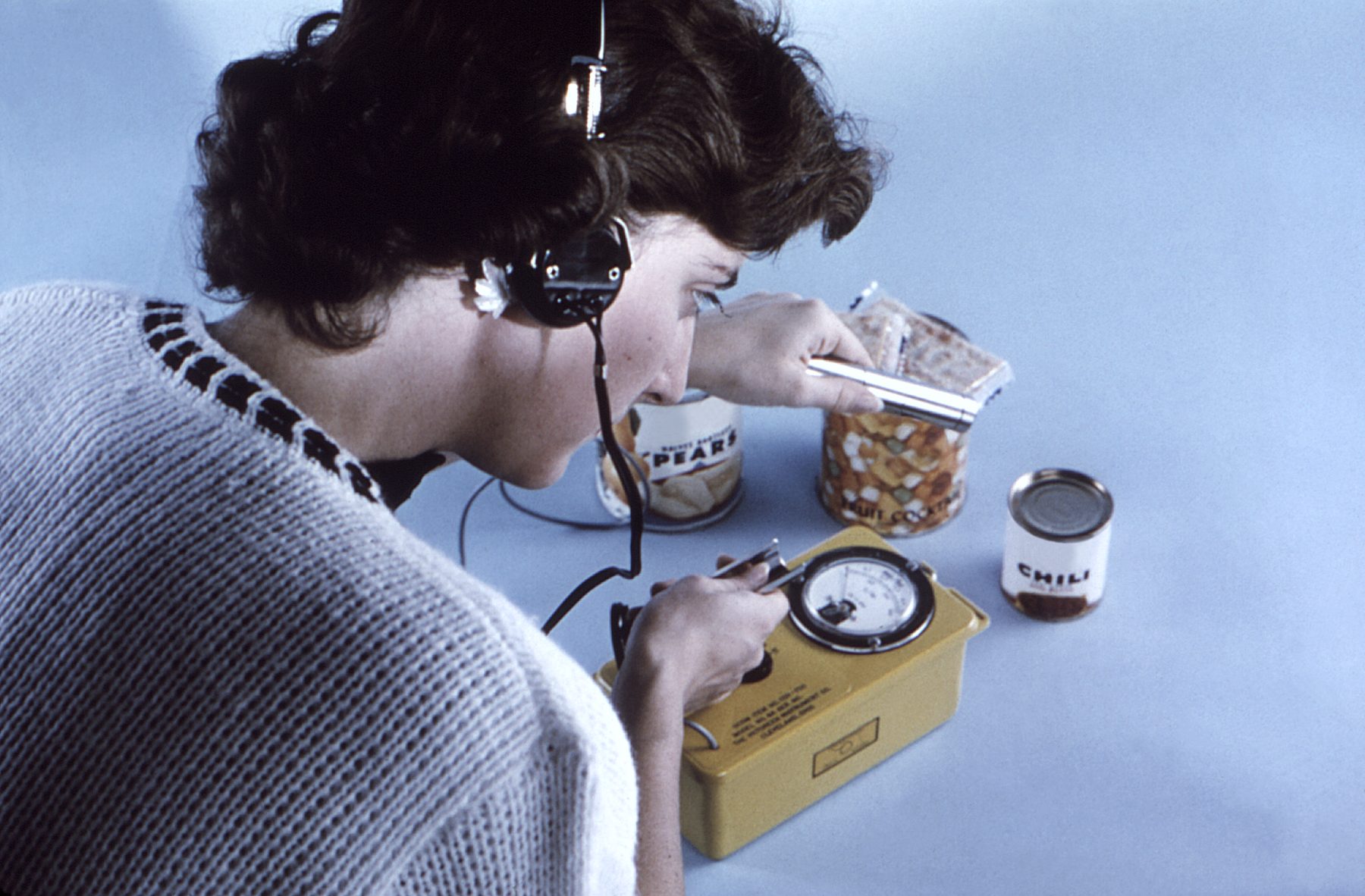 Survey meter in use during a radiation check
